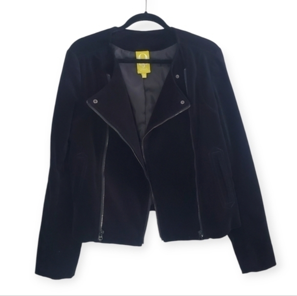 QMack Black Velvet Biker Jacket